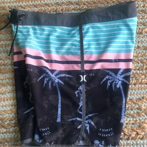 Aloha! Hurley Phantom Hawaiian Girls Palm Trees Board Shorts Mens 32